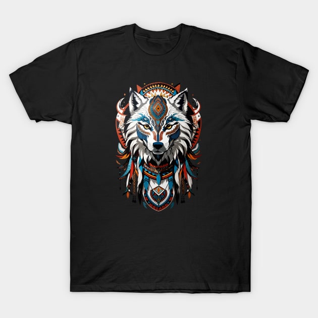 Totem Wolf T-Shirt by CatCoconut-Art